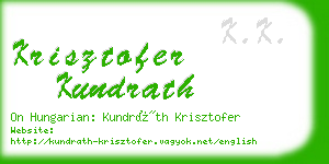 krisztofer kundrath business card